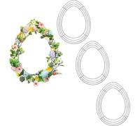Egg Wire Wreath Form, 14inch Floral Garden Egg Shaped Metal Wire Wreath Form, DIY Garland Ornaments Accessories (3)