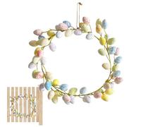 Egg Wreath - Spring Time Colourful Decoration 35 cm - Artificial Egg Door Wreath - For , Fireplace Bench, Restaurant, Wall, Dining Room, Indoor and Outdoor Use