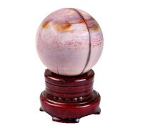 Egg Yolk Stone Crystal Ball, Sphere for Wealth & Joy, Raw Ore Home Office Desk Decor, for Healing/Divination/Chakra Balance/Yoga/FengShui,5.5~6cm