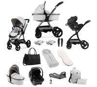 egg3 3-in-1 Luxury Travel System with i-Size Car Seat & ISOFIX Base 13-Piece Bundle - Houndstooth Silver