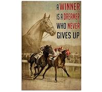 EGGAG Seabiscuit and War Admiral Horse Racing Decor Poster Wall Art Tin Sign Decor Metal Sign Poster 8X6 Inches A2948