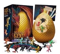 EGGbox Dragon Egg Dig Kit - Unearth 12 Different Dragon Toys With Learning Cards - Educational Science STEM Toys, Easter Gifts for Boys & Girls