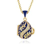 EGGLEGANT Easter Vintage Enamel Surprise Locket Charm Pendant Necklace Gift for Women, Multi Styles, Regular, Brass, No Gemstone
