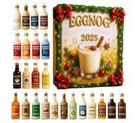 Eggnog Advent Calendars 2025, 26x18x3cm 24 Days Eggnogs Christmas Countdown Calendar, 24 Pcs 2D Acrylic Eggnog Pendants, Holiday Drink Ornament For Holiday Winter Home Farmhouse Wall Window