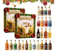 Eggnog Advent Calendars 2025, Cocktail Advent Calendar 2025, 24 Days Christmas Countdown Calendar, 2D Acrylic Miniature Eggnog and Liqueurs Pendants, Holiday Drink Ornament for Christmas Tree (2PC)