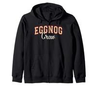Eggnog Crew Christmas Varsity Letters Zip Hoodie