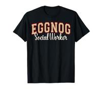 Eggnog Social Worker Christmas Varsity Letters T-Shirt