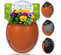 eggologic Planter Pod - Vertical Garden Planter for Balcony, Patio, or Any Small Space - Outdoor Plant Pots for Flowers, Herbs, and Small Plants - 100% Recycled Materials, Harvest Orange