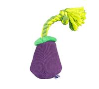 Eggplant Dog Toy with Rope - Funny Plush DogToy for Medium & Large Dogs - Squeaky Chew Toy for Aggressive Chewers - Durable Tug-of-War Dog Toys for Indoor & Interactive Play