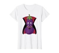 Eggplant Dracula Funny Halloween Vampire Veggie Value Graphic T-Shirt