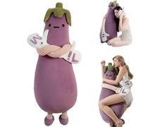 Eggplant Hugging Pillow,Eggplant Patting Pillow with RC Heat&Pat Arm+Bluetooth Voice Recording,Long Leg Hugger Sleep Cuddle Pillows,Ultimate Sleeping Buddy for Adult (Tapping + Heating, 105*30*25cm)