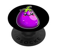 Eggplant Kawaii Smile Vegetable Happy Veggie PopSockets Adhesive PopGrip