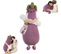 Eggplant/Mango Hugging Pillow, Bluetooth Voice Recording Smart Sleep Buddy for Adults, for Stress Relief & Home Sanctuary Eggplant(Purple Tapping Model,L)