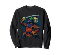 Eggplant Ninja With Sword Full Moon Scene Warrior Funny Sweatshirt