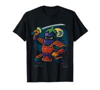 Eggplant Ninja with Sword Full Moon Scene Warrior Funny T-Shirt