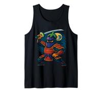 Eggplant Ninja with Sword Full Moon Scene Warrior Funny Tank Top