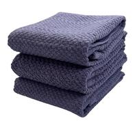 Eggplant Purple Kitchen Hand Dish Towels: Oversized 28" x 18", 100% Cotton Cloth Soft Cleaning Drying Absorbent Textured Design, Set of 3 Multipurpose for Everyday Use