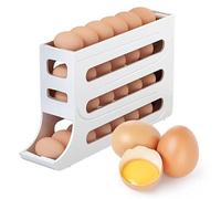 EggRoll Refrigerator Egg Dispenser - Space Saving Storage Solution for Egg Stocks (White, 30 Eggs)