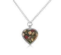 Eggs And Toast Breakfast Pet Ashes Necklace Heart Silver Classic Pet Pendant Memorials Funerary for Dog Cat Lover
