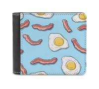 Eggs Bacon Men's Bifold Wallet Slim Cash Card Holder Leather Purse