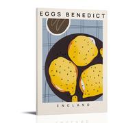 Eggs Benedict Trendy Print Vintage Style Poster Set - Wall Decor, Aesthetic Canvas Painting for A Cozy Homer 16x24inch(40x60cm)