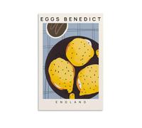 Eggs Benedict Trendy Print Vintage Style Poster Set - Wall Decor, Aesthetic Canvas Painting for A Cozy Homer 16x24inch(40x60cm)