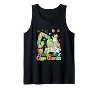 Eggs Cavator Colorful Easter Eggs Excavator Bunnies Gnome Tank Top