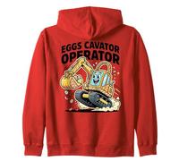Eggs Cavator Operator Easter Excavator Pun Funny Zip Hoodie