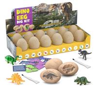 Eggs Dig Kit - Dinosaur Egg Toy with Dinosaurs Inside | Fun Science Experiment Kits for Kids, STEM Activities, 12 Pack Easter Basket Stocking Stuffers for Boys Girls