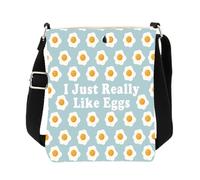 Eggs Gifts for Egg Lovers Chicken Eggs CrossBody Bag Cute Food Bucket Bags with Adjustable Strap for Travel Outdoor (25625 Eggs C)