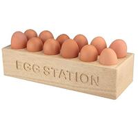 Eggs Holder Kitchen Egg Station Rack Tray Wooden Shelf Storage Holds 12 Eggs New