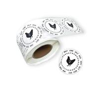 Eggs Laid On Date Stickers | 350 Pc Roll | 2" Round Stickers | Farm Fresh Stickers | Egg Carton Stickers | Black Chicken Design