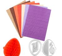 Eggs Metal Cutting Dies with 7 Pcs Honeycomb Paper Pads for DIY 3D Craft and Pop-Up Cards, Easter Embossing Stencil Die Cuts Template for Card Making Honeycomb Tissue Pad Assorted Colors (5.8x8.3inch)