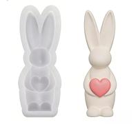 Eggs Rabbit Silicone Moulds Easter Candle Silicone Mould Food-Safe Cake Fondant Baking Mould for Candle Soap Chocolate Easter Bunny Mould Eggs Design