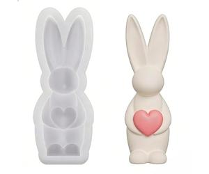 Eggs Rabbit Silicone Moulds Easter Candle Silicone Mould Food-Safe Cake Fondant Baking Mould for Candle Soap Chocolate Easter Bunny Mould Eggs Design