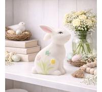 Eggs-traordinary Gift Co Bunny Figurine With Floral Decor 12cm Eggs-traordinary Gift Co Multicolor