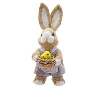 Eggs-traordinary Gift Co Bunny Holding Baby Chick Decoration in Brown Eggs-traordinary Gift Co Brown