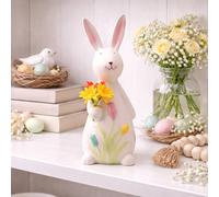 Eggs-traordinary Gift Co Ceramic Bunny Holding Flowers- 24cm Eggs-traordinary Gift Co Multicolor
