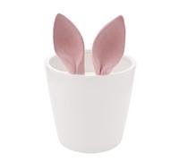 Eggs-traordinary Gift Co Flocked Pink Bunny Ears Planter - Large in White Eggs-traordinary Gift Co White Large