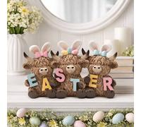 Eggs-traordinary Gift Co Highland Cows Easter Figurine Eggs-traordinary Gift Co Multicolor
