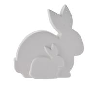 Eggs-traordinary Gift Co LED Ceramic Easter Bunny Mum & Baby Light in White Eggs-traordinary Gift Co White