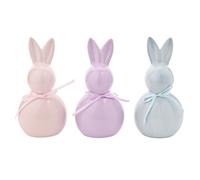 Eggs-traordinary Gift Co Set of 3 Ceramic Pastel Coloured Easter Bunny Ornaments | Size: 3 Pack Eggs-traordinary Gift Co Multicolor 3 Pack