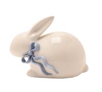 Eggs-traordinary Gift Co White Bunny With Blue Bow Ornament Eggs-traordinary Gift Co Multicolor