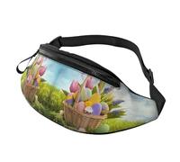 Eggs Waist Bag Bumbags for Men Women, Print Polyester Waist Pack for Travel Walking Sport with Adjustable Strap