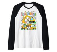Eggscavator Funny Easter Construction Bunny Kids Raglan Baseball Tee