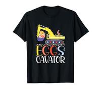 EggsCavator Happy Easter Funny Excavator Hunting Egg Kids T-Shirt