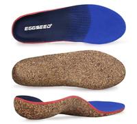 Eggseed Breathable Cork Arch Support Insoles for Plantar Fasciitis Relieff Adjustable Orthopedic Inserts for Flat Feet & Heel Pain Soft Cushioned Comfort for Men/Women Size S