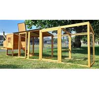 Eggshell 12.5FT XXL Buckingham 8ft Highly Pedator Resistant 3mm Welded & Coated Wire Chicken Coop Hen House Ark Poultry Run Nest Box Rabbit Hutch 2 to 4 birds NOW WITH FULLY COVERED ALL YEAR-ROUND RUN