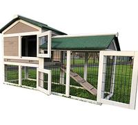 Eggshell 5FT SMOKEY GREY COLOUR RABBIT HUTCH GUINEA PIG HUTCHES RUN RUNS LARGE 2 TIER WITH NIGHT SHUTTER