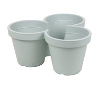 (Eggshell Blue) Plastic 3 Plants Flower Pots Pot Holder Flowers